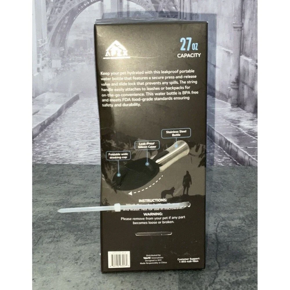 Apex Stainless Steel Pet Water Bottle 27 Oz
